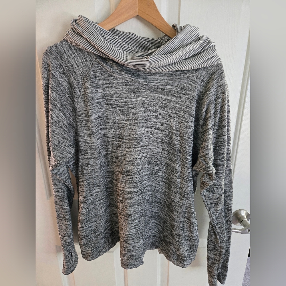 Elegant Gray Cowl Neck Women's Sweater